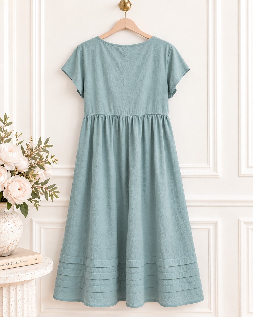 NWT Emery Rose Green 100% Cotton Maxi Dress | Cottagecore Boho | Size Large - Picture 6 of 9